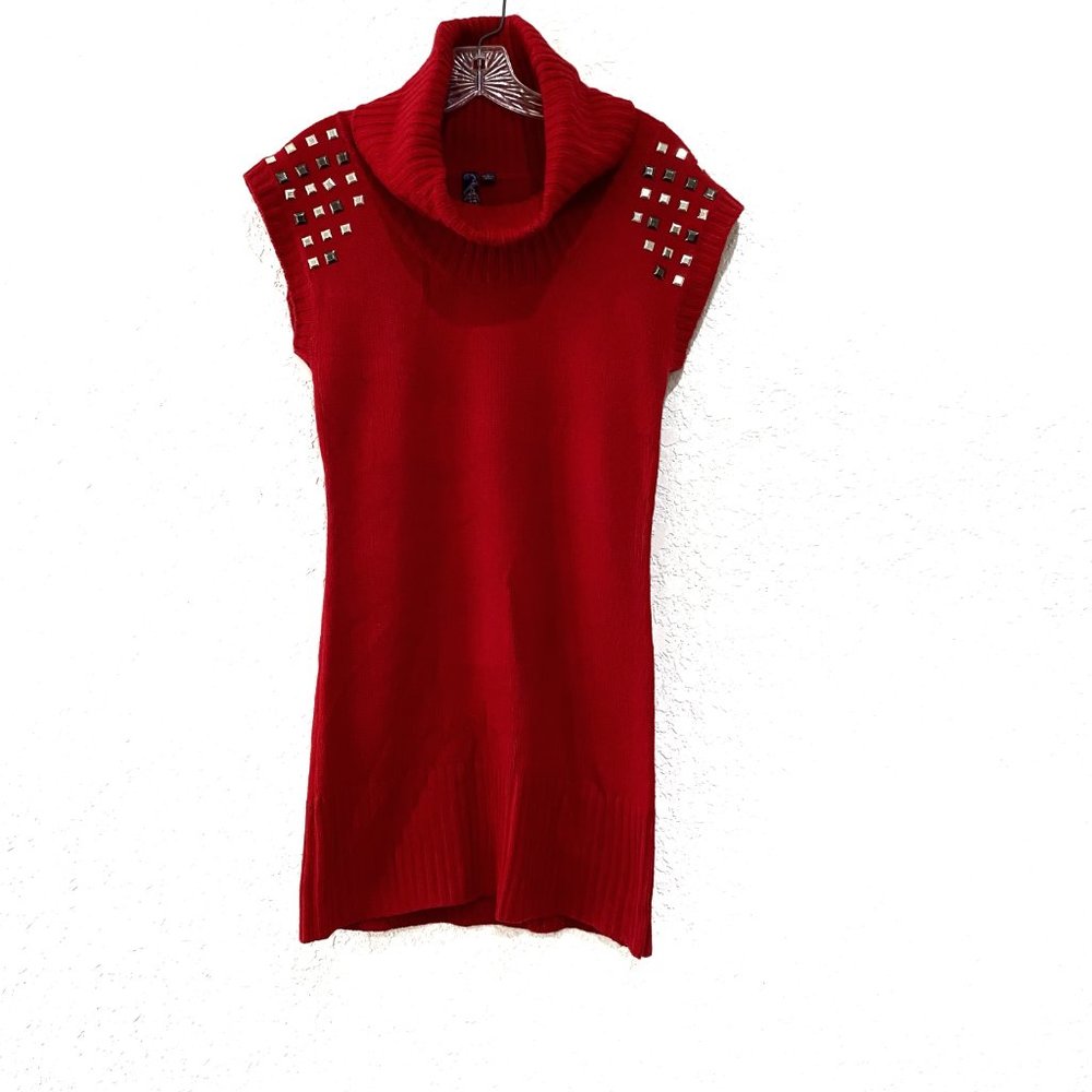 Koutoure By Kimora Cap Sleeve  Red Sweater Dress Size Large